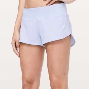 Lululemon speed up shorts 2.5” size 4 serene blue
